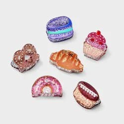 Girls' 6pk Dessert Themed Claw Clip Set - Cat & Jack™: Solid Hair Styling Accessory, All Hair Types