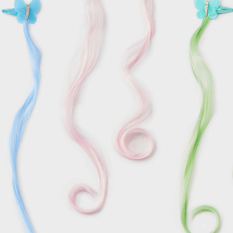 slide 4 of 4, Girls' 6pk Butterfly Faux Hair Clip Set - Cat & Jack™: Fashion Styling, All Hair Types, Solid Pattern, 6 ct