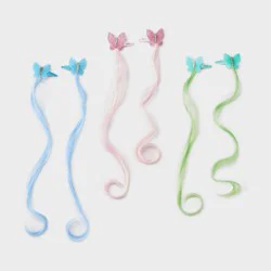 Girls&#x27; 6pk Butterfly Faux Hair Clip Set - Cat &amp; Jack™: Fashion Styling, All Hair Types, Solid Pattern