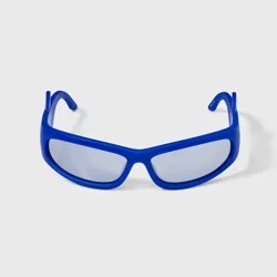 Boys' Shark Fin Sport Sunglasses - Cat & Jack™ Blue: Maximum UV Protection, Mirrored Coating, Polycarbonate Lens, Ages 3-9