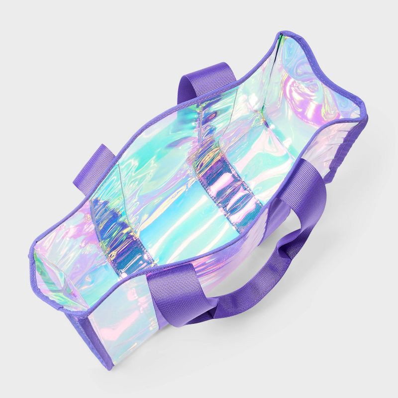 slide 3 of 4, Girls' Vinyl Swim Tote Handbag - art class™ Iridescent Purple: Lightweight TPU Shell, Double Handle, 1 ct
