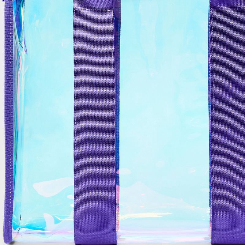 slide 4 of 4, Girls' Vinyl Swim Tote Handbag - art class™ Iridescent Purple: Lightweight TPU Shell, Double Handle, 1 ct