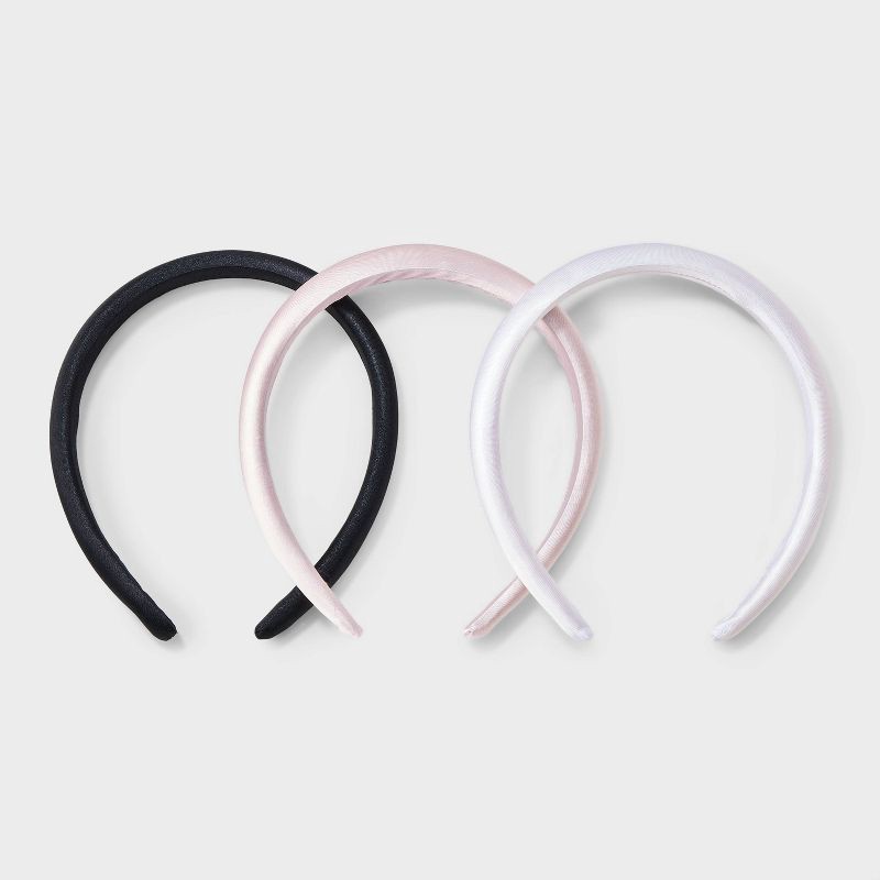 slide 2 of 3, Girls' 3pk Padded Headband - art class™ Pink/White/Black: Fashion Accessory for All Hair Types, 3 ct