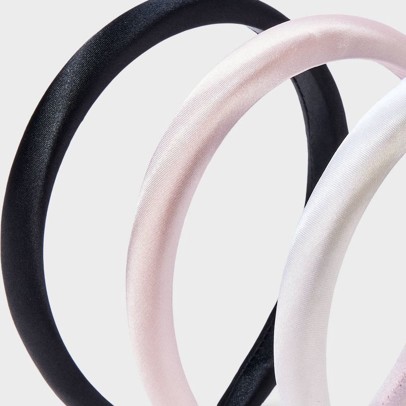 slide 3 of 3, Girls' 3pk Padded Headband - art class™ Pink/White/Black: Fashion Accessory for All Hair Types, 3 ct