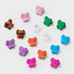 Girls&#x27; 16pk Micro Mini Butterfly Claw Clip - art class™: Fashion Hair Accessories for All Hair Types, Ages 3+