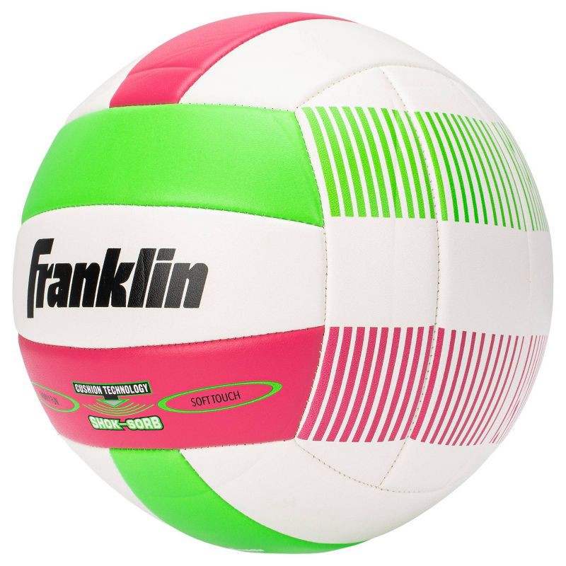 slide 4 of 4, Franklin Sports Super Soft Spike Volleyball - Lime/Pink: Indoor & Outdoor Use, PVC Shell, 1 ct