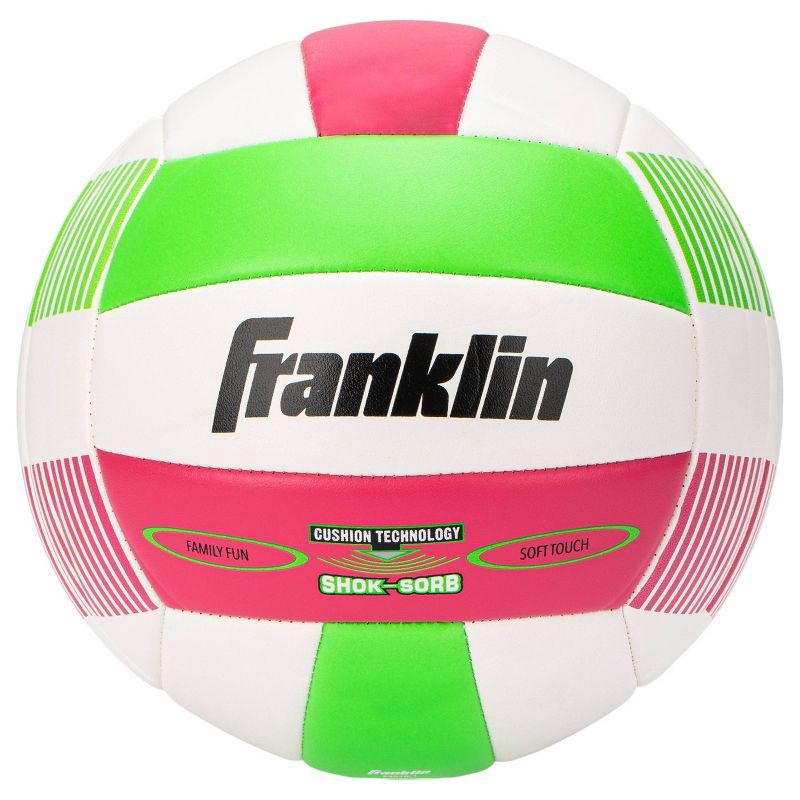 slide 1 of 4, Franklin Sports Super Soft Spike Volleyball - Lime/Pink: Indoor & Outdoor Use, PVC Shell, 1 ct