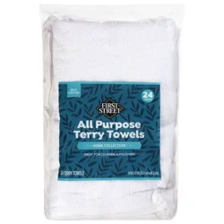 First Street White Terry Towels
