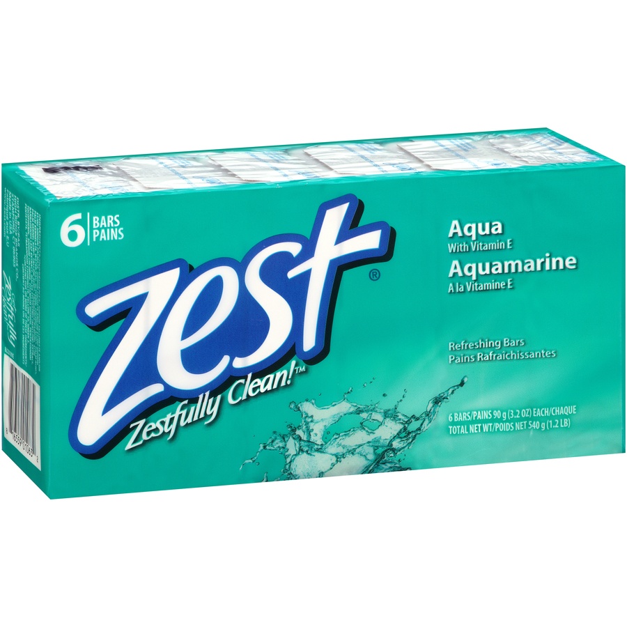 slide 2 of 7, Zest Aqua Soap Bar, 6 ct