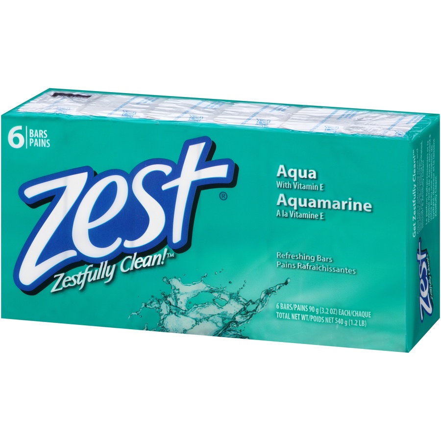slide 3 of 7, Zest Aqua Soap Bar, 6 ct