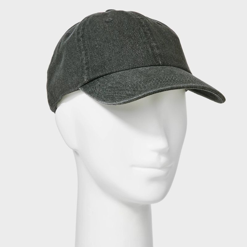 slide 2 of 4, Denim Baseball Hat - Universal Thread™ Black: Adjustable Twill Cap, Midweight Fabric, Solid Pattern, 1 ct
