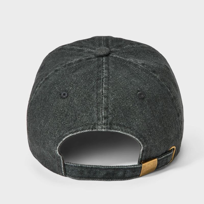 slide 3 of 4, Denim Baseball Hat - Universal Thread™ Black: Adjustable Twill Cap, Midweight Fabric, Solid Pattern, 1 ct