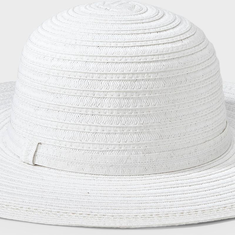 slide 5 of 5, Straw Essential Floppy Hat - Shade & Shore™ White: Sun Protection, Adjustable Strap, Woven Design, 1 ct