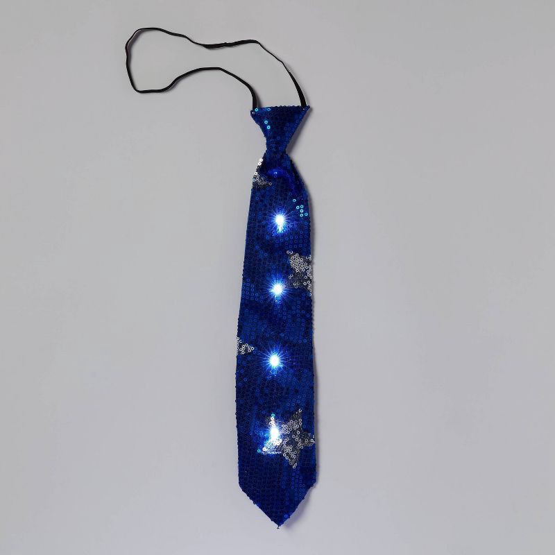 slide 2 of 3, Adult Light Up Sequin Tie July4th Costume Wearable Accessories - Sun Squad™, 1 ct
