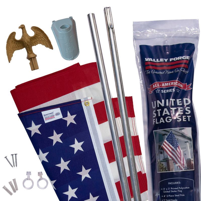 slide 1 of 2, Betsy Flags 4'x3' Sentinal Flag Kit with 4' Pole Americana Kit, 1 ct