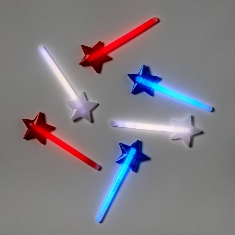 slide 2 of 3, 6ct Stars Mini Wands Glow Sticks - Sun Squad™, 6 ct