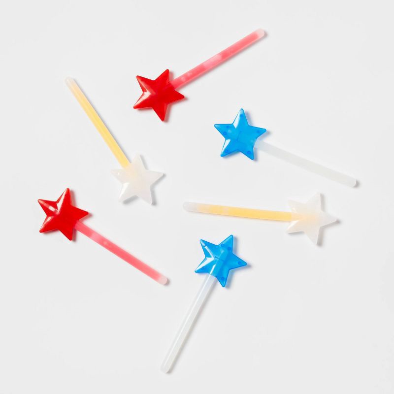slide 1 of 3, 6ct Stars Mini Wands Glow Sticks - Sun Squad™, 6 ct