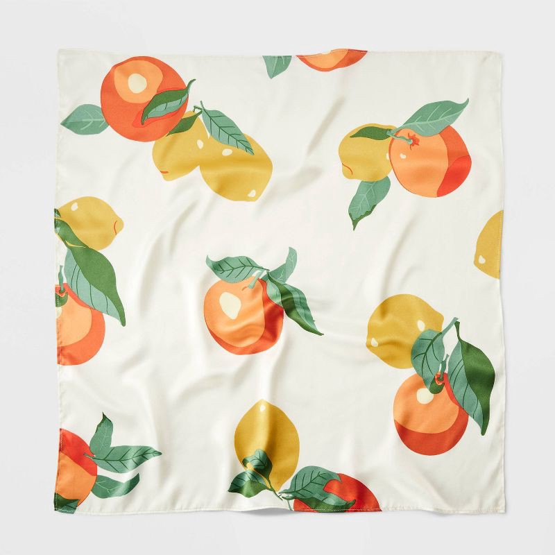 slide 2 of 3, Women's Fruit Print Bandana Scarves - A New Day™: Lightweight Woven Single Layer, 23"x23", 1 ct