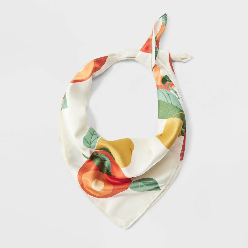 slide 1 of 3, Women's Fruit Print Bandana Scarves - A New Day™: Lightweight Woven Single Layer, 23"x23", 1 ct