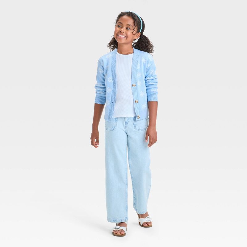 slide 3 of 3, Girls' Short Sleeve Ribbed T-Shirt - Cat & Jack™ White M: Cotton Blend, Crew Neck, Pullover, Machine Washable, 1 ct