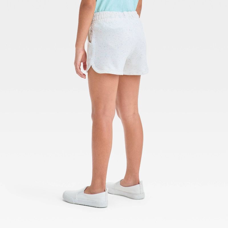 slide 2 of 3, Girls' Knit Pull-On Shorts - Cat & Jack™ Dotted Rainbow Cream XS: Side Pocket, 1 ct