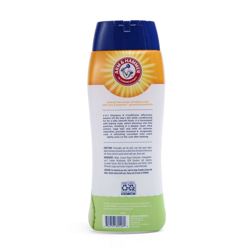 slide 2 of 5, Arm & Hammer 2-in-1 Cucumber and Mint Scented Dog Shampoo and Conditioner - 20 fl oz, 20 fl oz