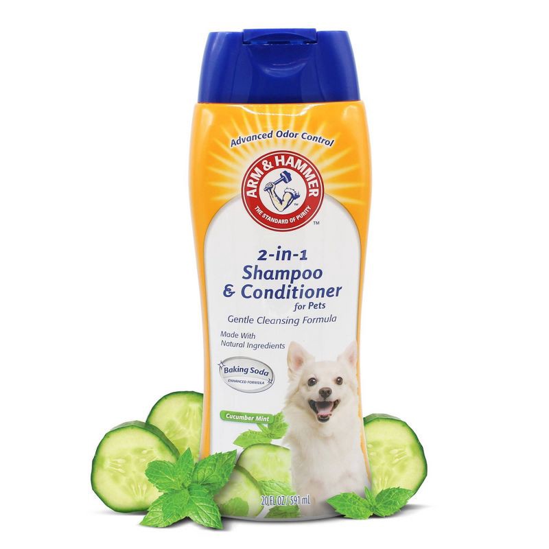 slide 1 of 5, Arm & Hammer 2-in-1 Cucumber and Mint Scented Dog Shampoo and Conditioner - 20 fl oz, 20 fl oz