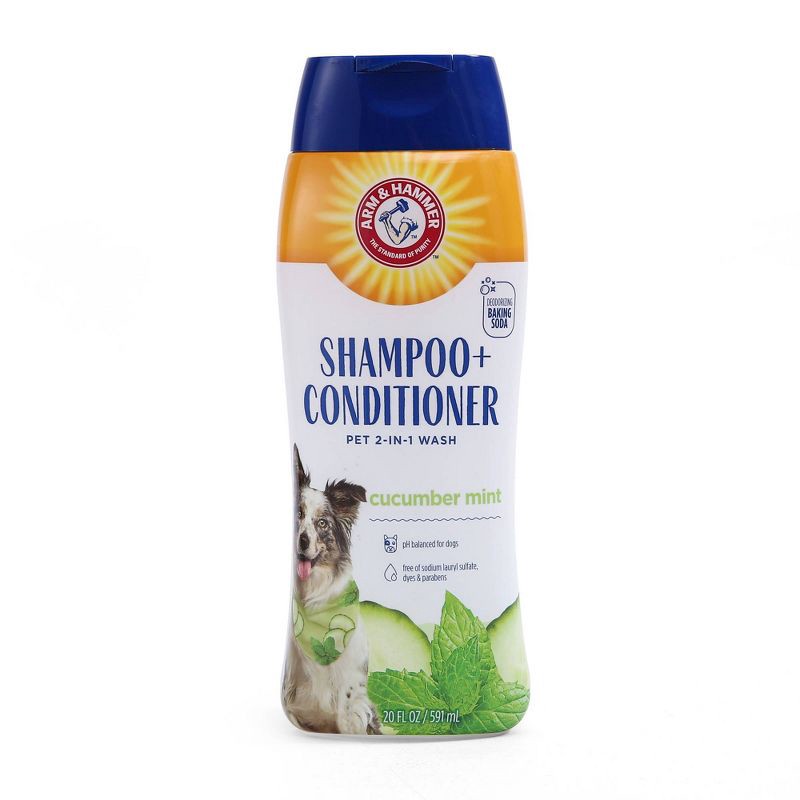 slide 4 of 5, Arm & Hammer 2-in-1 Cucumber and Mint Scented Dog Shampoo and Conditioner - 20 fl oz, 20 fl oz