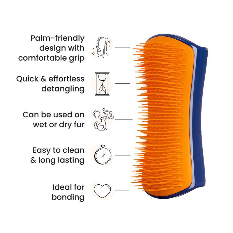 slide 6 of 9, Tangle Teezer Pet Teezer Large Dog Grooming Brush - Navy Blue, 1 ct
