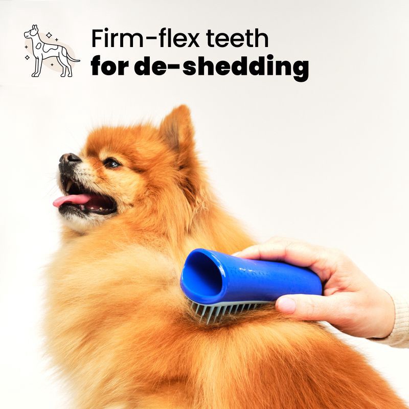 slide 5 of 9, Tangle Teezer Pet Teezer Small De-Shedding Dog Grooming Brush - Blue, 1 ct