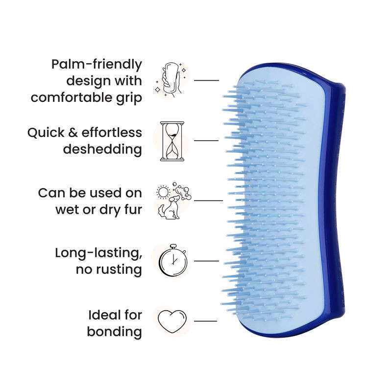 slide 6 of 9, Tangle Teezer Pet Teezer Small De-Shedding Dog Grooming Brush - Blue, 1 ct