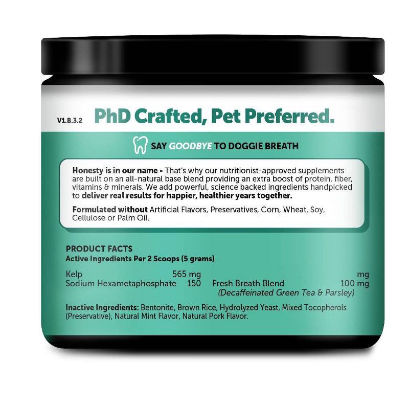 slide 2 of 14, Pet Honesty Fresh Breath Dental Powder Mint Flavor for Dogs - 5.29oz, 5.29 oz