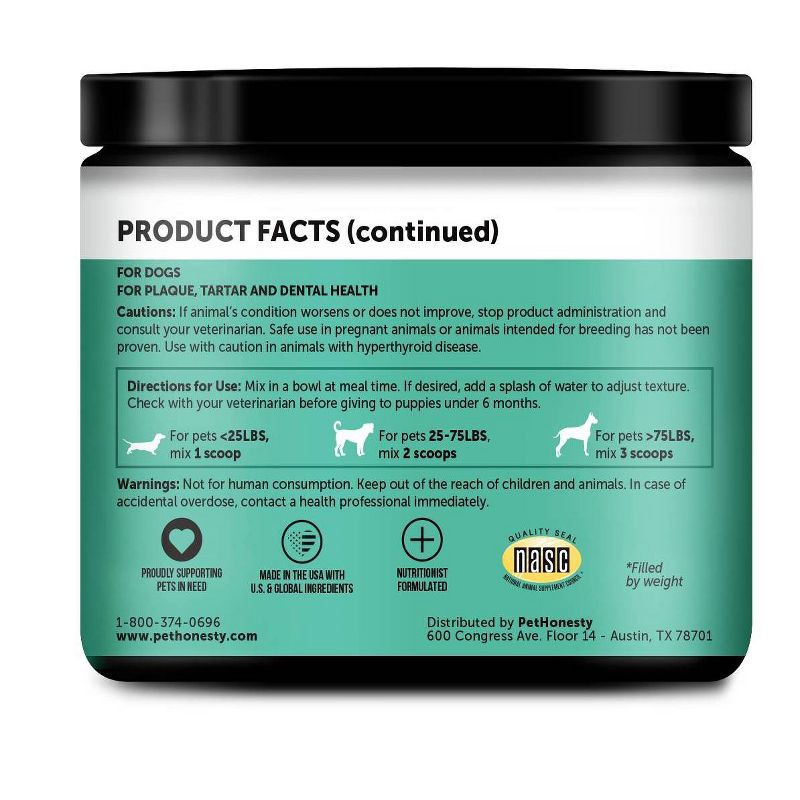 slide 3 of 14, Pet Honesty Fresh Breath Dental Powder Mint Flavor for Dogs - 5.29oz, 5.29 oz