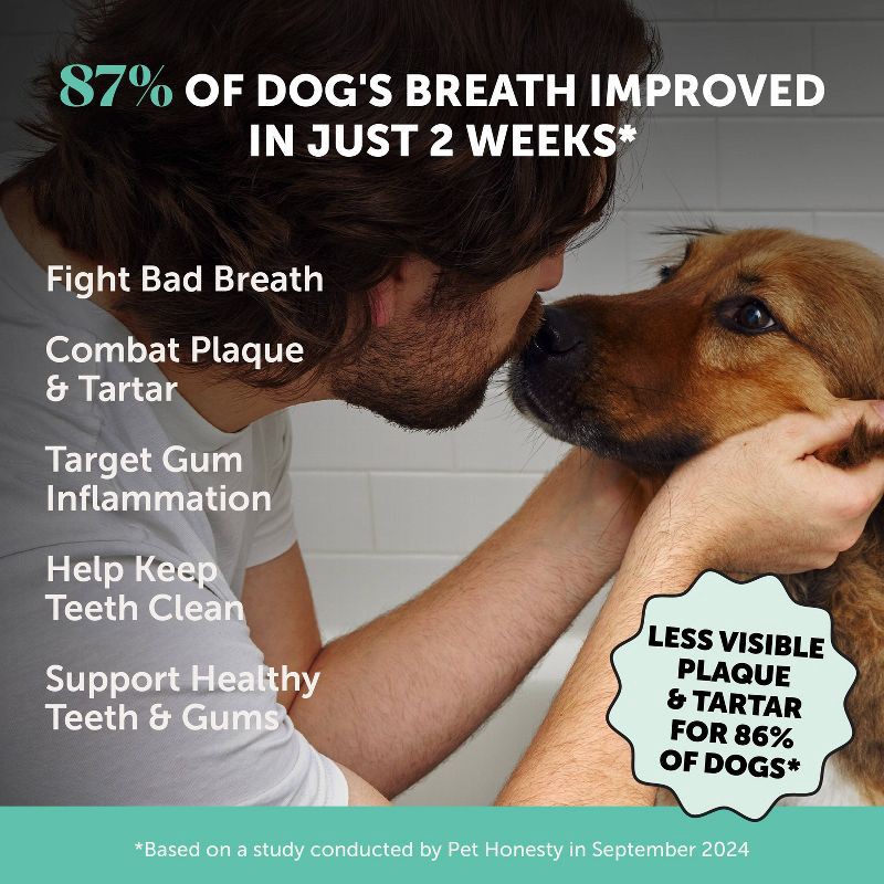 slide 4 of 14, Pet Honesty Fresh Breath Dental Powder Mint Flavor for Dogs - 5.29oz, 5.29 oz