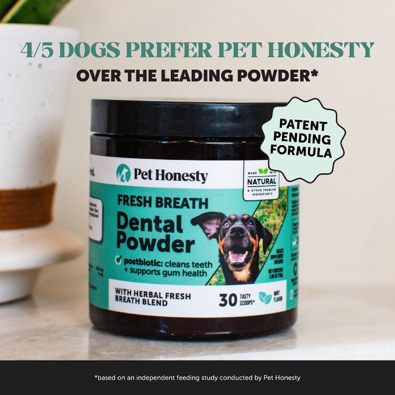 slide 8 of 14, Pet Honesty Fresh Breath Dental Powder Mint Flavor for Dogs - 5.29oz, 5.29 oz