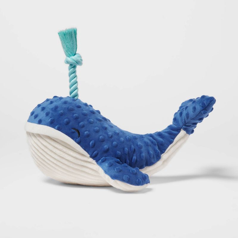 slide 2 of 3, 11.75" Whale Rope Plush Dog Toy - Sun Squad™, 1 ct