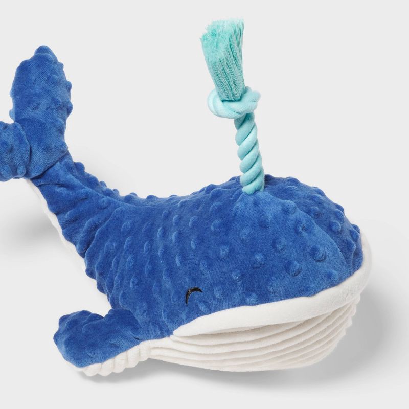 slide 3 of 3, 11.75" Whale Rope Plush Dog Toy - Sun Squad™, 1 ct