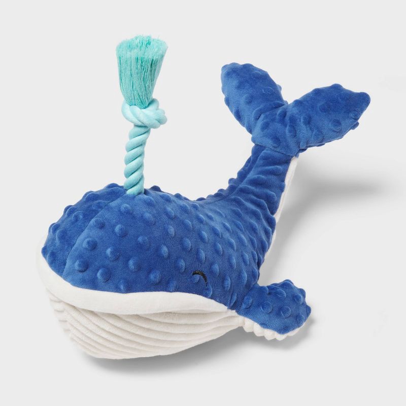 slide 1 of 3, 11.75" Whale Rope Plush Dog Toy - Sun Squad™, 1 ct