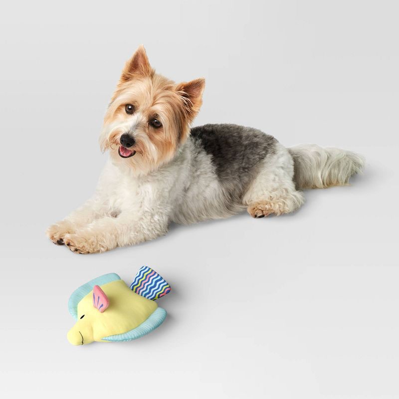 slide 2 of 3, Crinkle Fish Dog Plush Toy - Sun Squad™, 1 ct