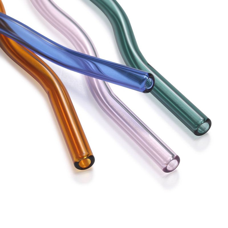 slide 5 of 7, Wit & Delight 4ct Everyday Gifting Reusable Glass Straws with Cleaning Brush, 4 ct