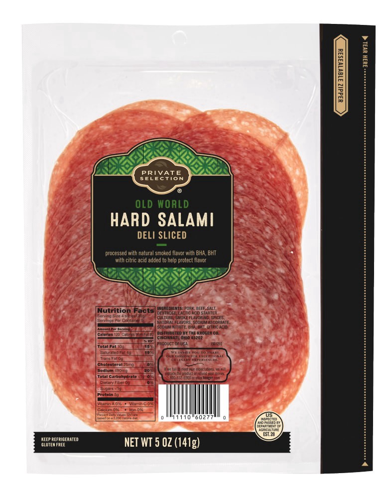 slide 2 of 3, Private Selection Hard Salami, 5 oz