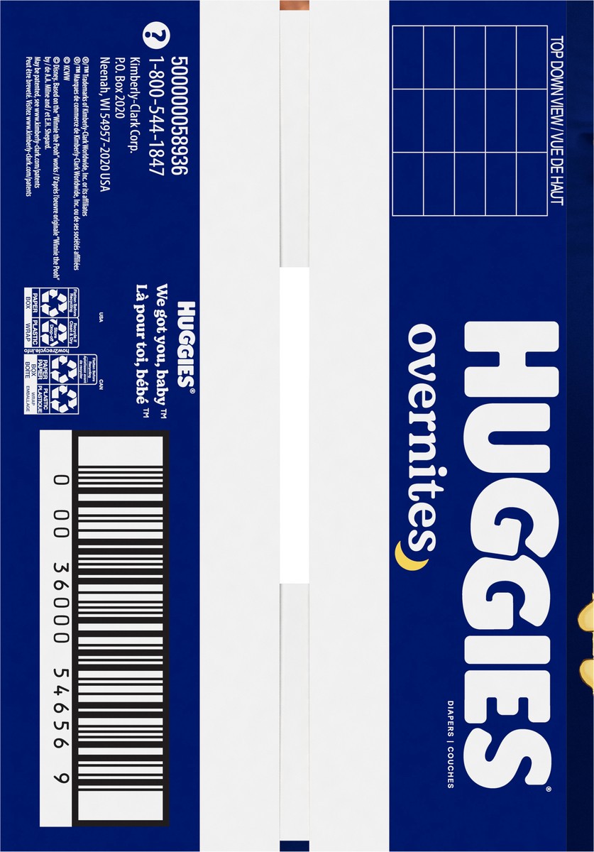 slide 6 of 9, Huggies Overnight Nighttime Baby Diapers, Size 3, 58 ct