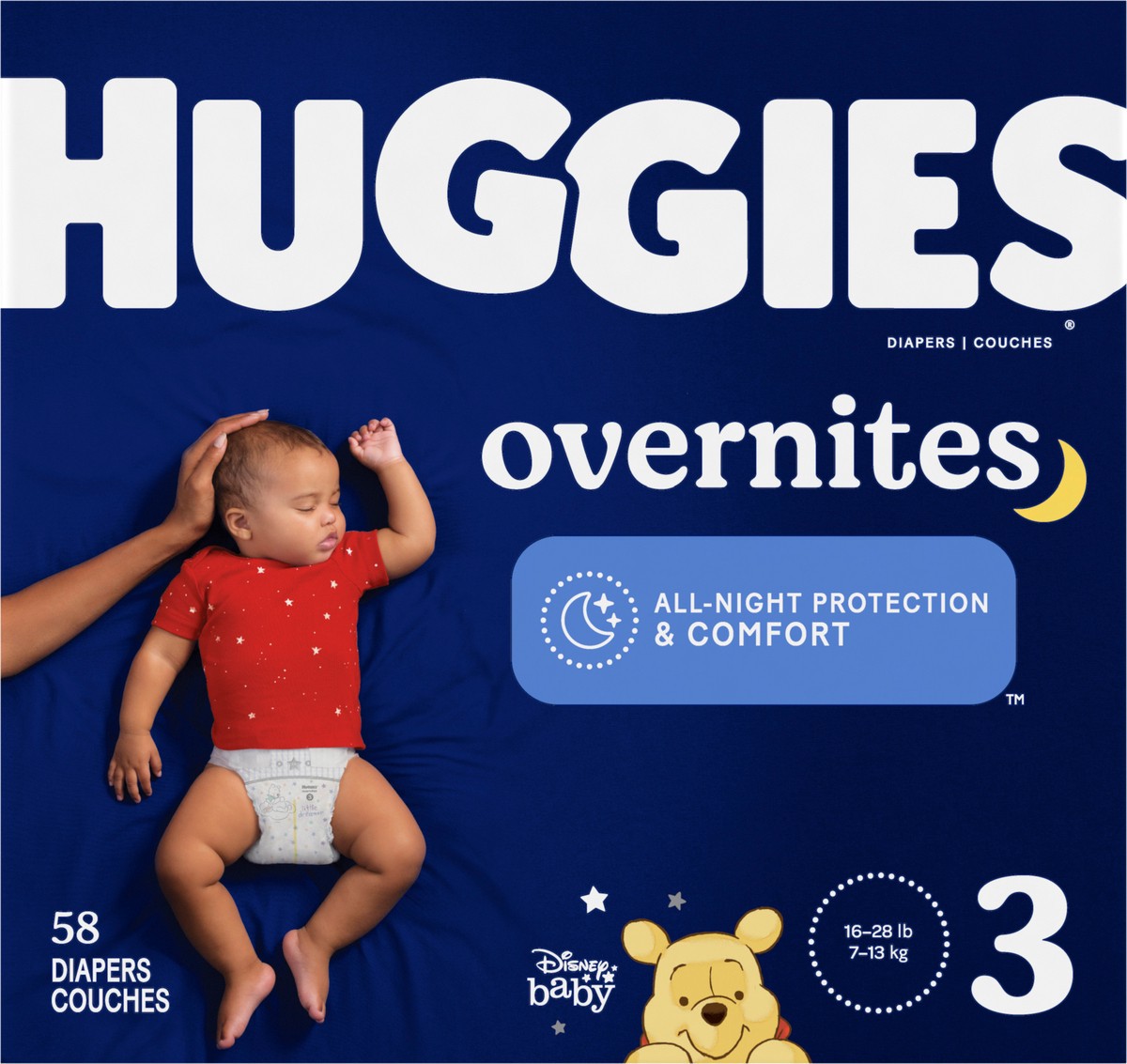 slide 7 of 9, Huggies Overnight Nighttime Baby Diapers, Size 3, 58 ct