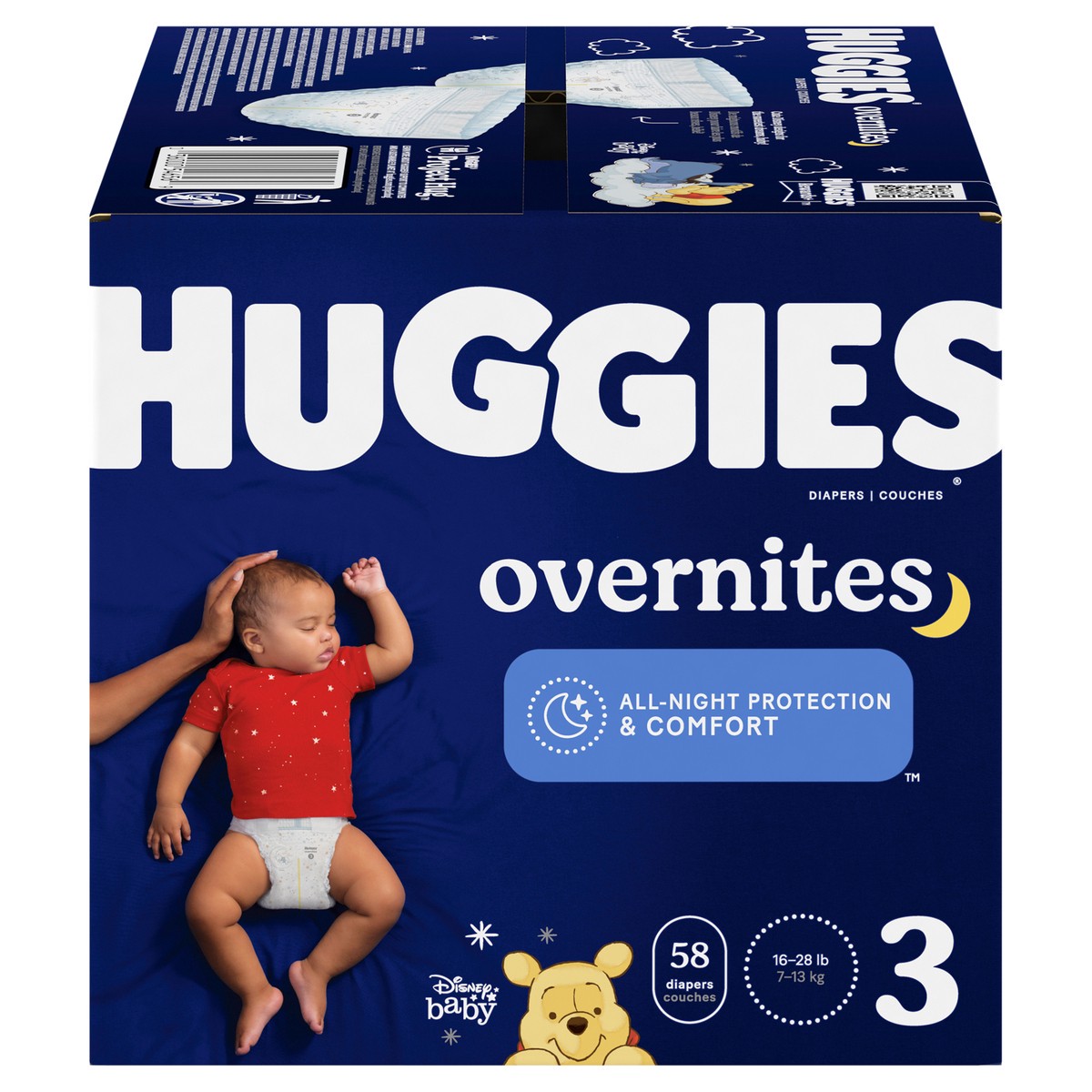 slide 1 of 9, Huggies Overnight Nighttime Baby Diapers, Size 3, 58 ct