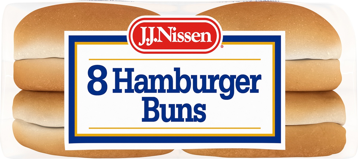 slide 6 of 8, J.J. Nissen Hamburger Buns, 8 ct