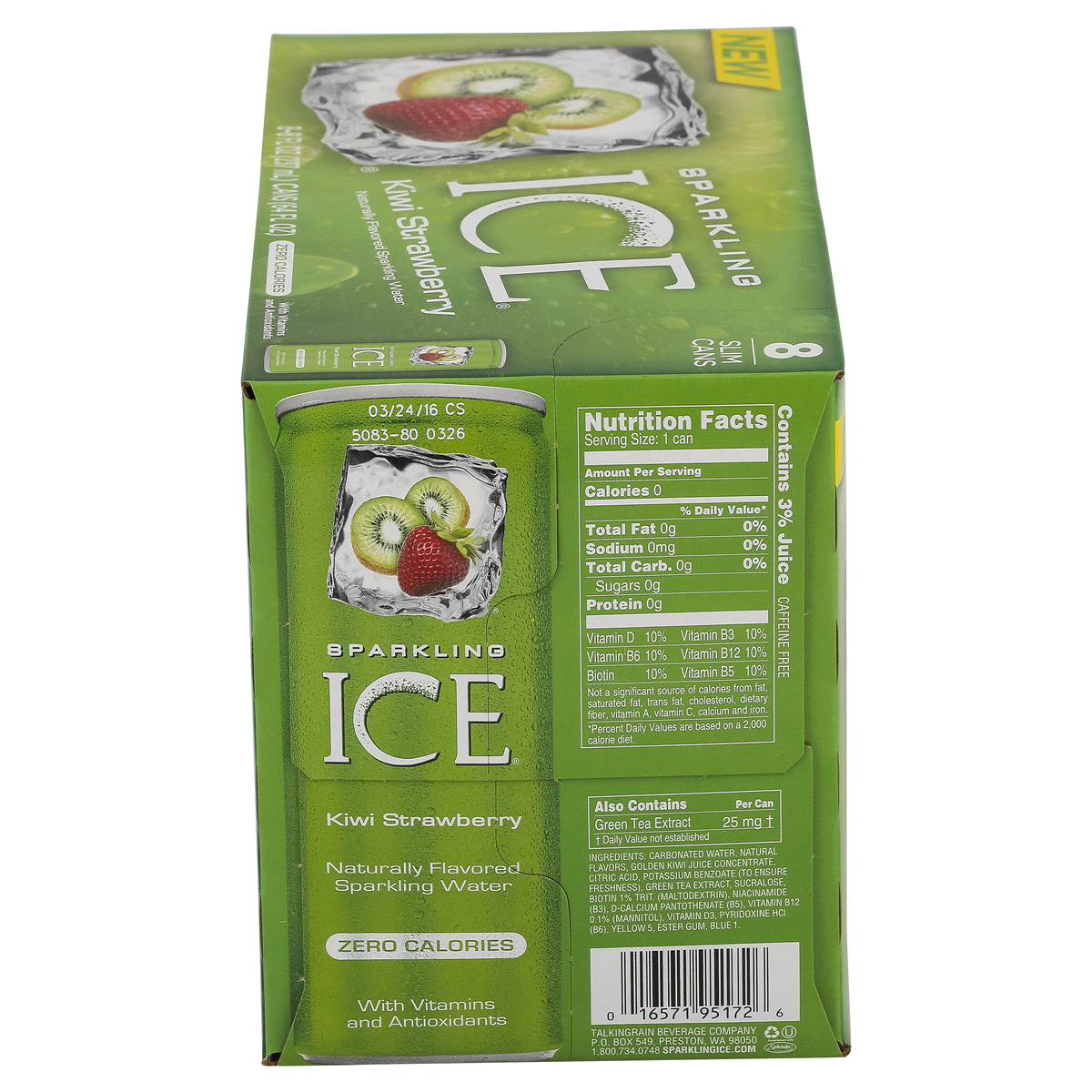 slide 2 of 2, Sparkling ICE Kiwi Strawberry Sparkling Water, 8 ct; 8 fl oz