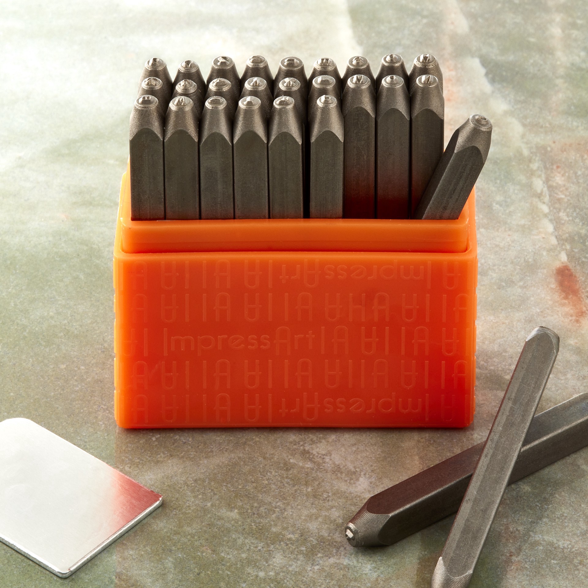 slide 3 of 3, Impressart Basic Metal Stamps, Sans Serif Uppercase Letters, 1.5 mm