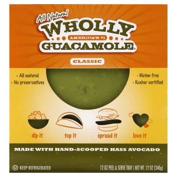 slide 1 of 8, Wholly Classic Guacamole, 12 oz