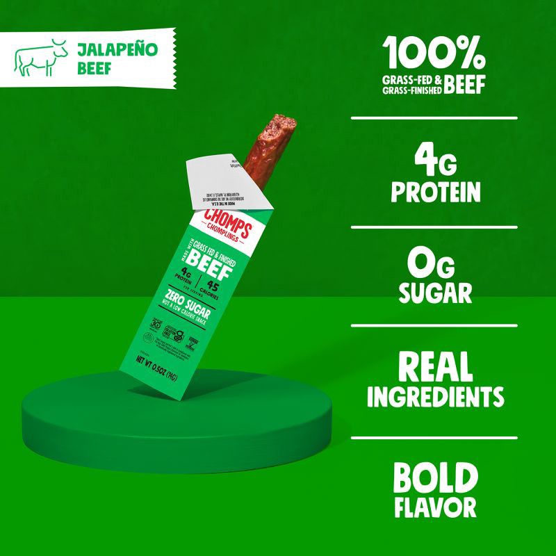 slide 5 of 7, Chomps Snack Sticks Chomps Chomplings Jalapeno Beef Mini Sticks - 3oz/6ct, 6 ct; 3 oz