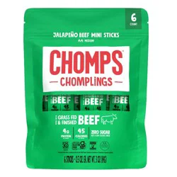Chomps Snack Sticks Chomps Chomplings Jalapeno Beef Mini Sticks - 3oz/6ct